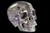 Realistic, Carved Chevron Amethyst Skull #116400-2